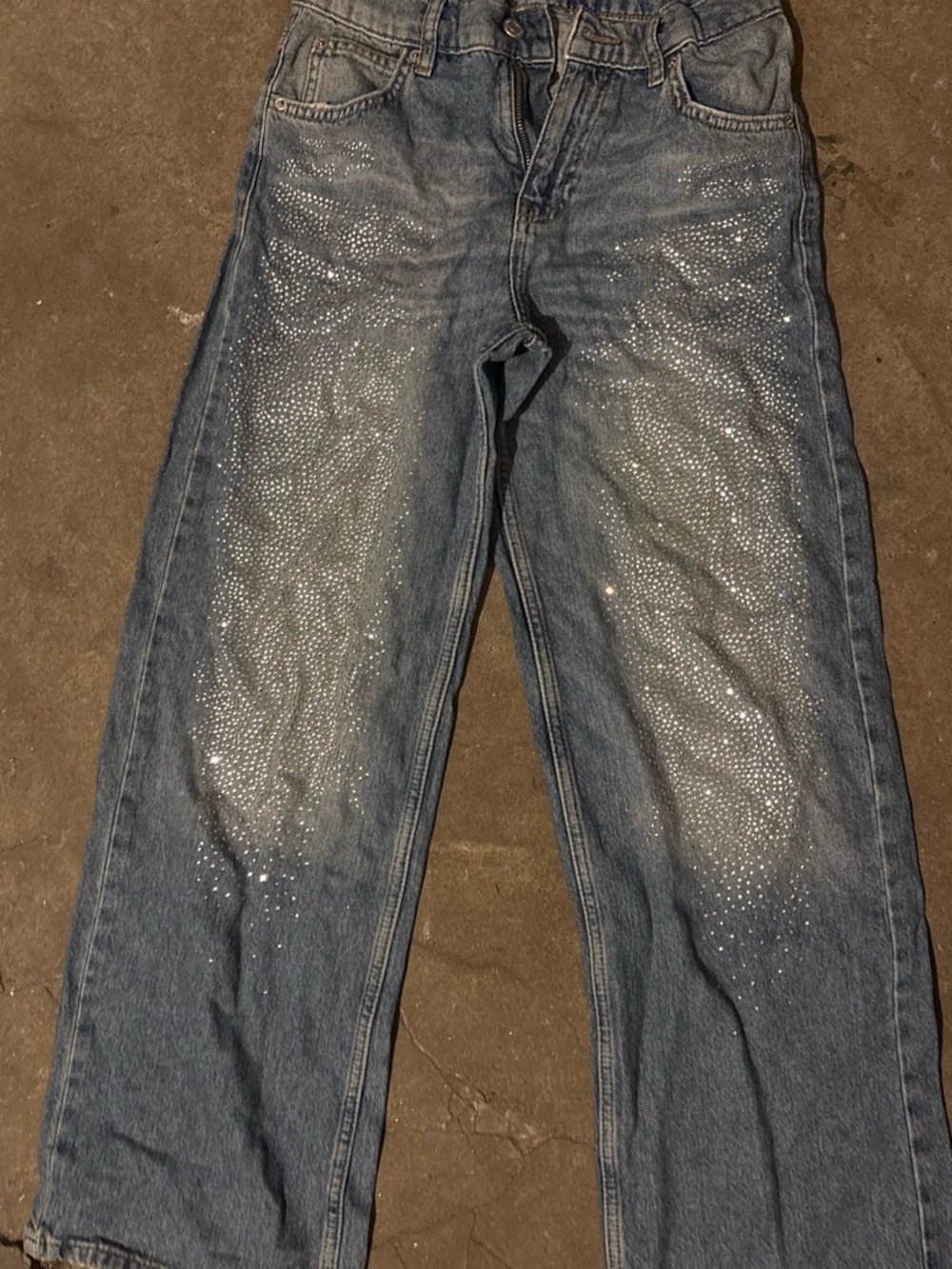 kids Blue Denim Jeans with Sparkle Detail